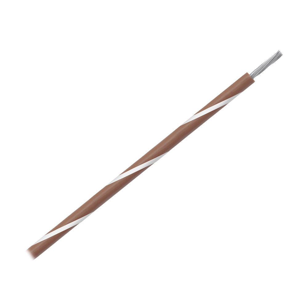 Pacer 16 AWG Striped Marine Wire 1000' Spool - Brown w/White Stripe [WUL16BR-9-1000]