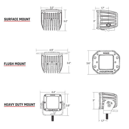 RIGID Industries D-Series Surface Mount Hyperspot - Pair [504713]