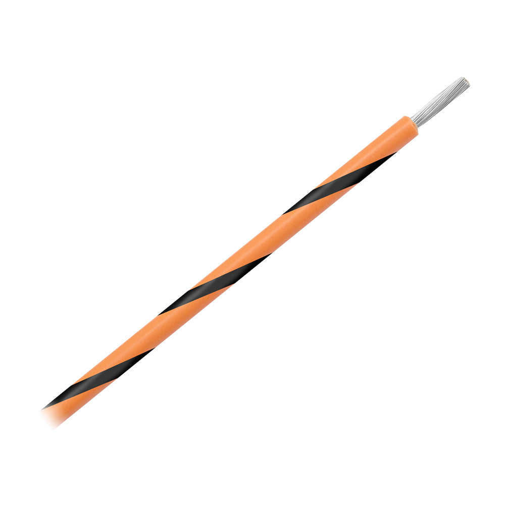Pacer 14 AWG Gauge Striped Marine Wire 500' Spool - Orange w/Black Stripe [WUL14OR-0-500]