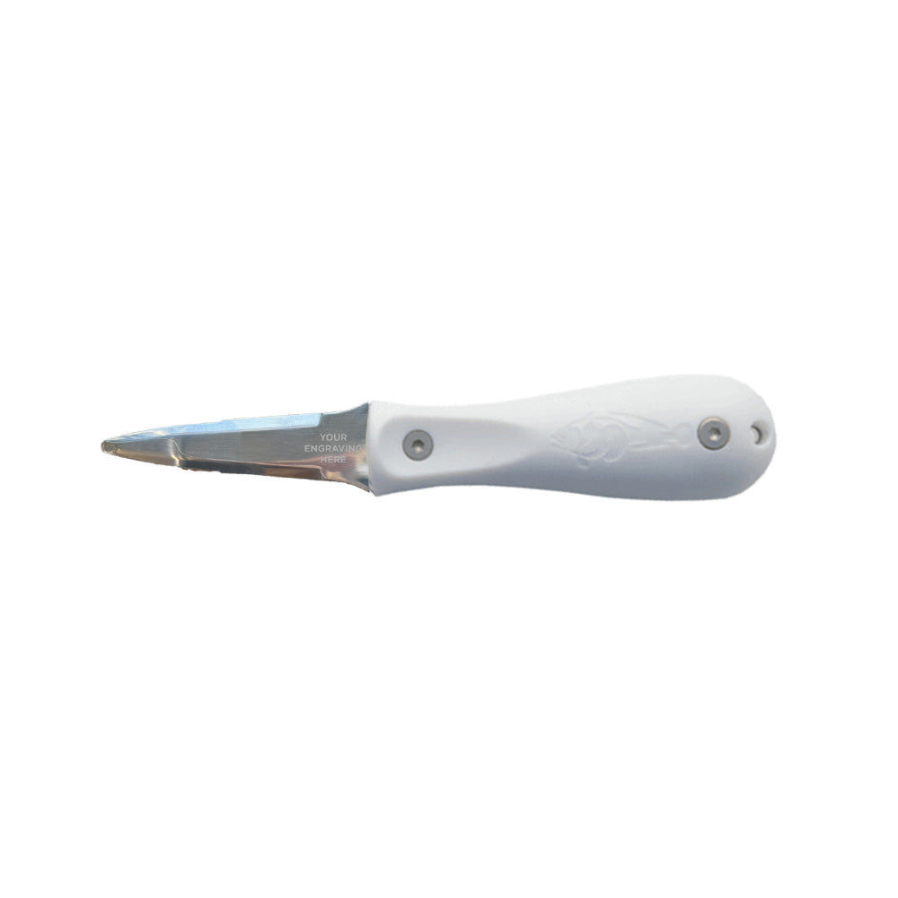 Toadfish Custom Engraved Professional Edition Oyster Knife - White (MINIMUM ORDER QUANTITY OF 25) [TF1005]