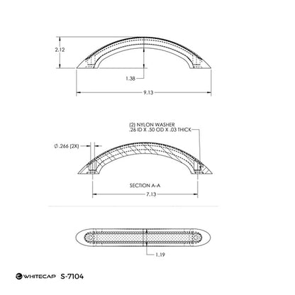 Whitecap 9" Stainless Steel Grab Handle with UV-Resistant Black Vinyl Inlay [S-7104]