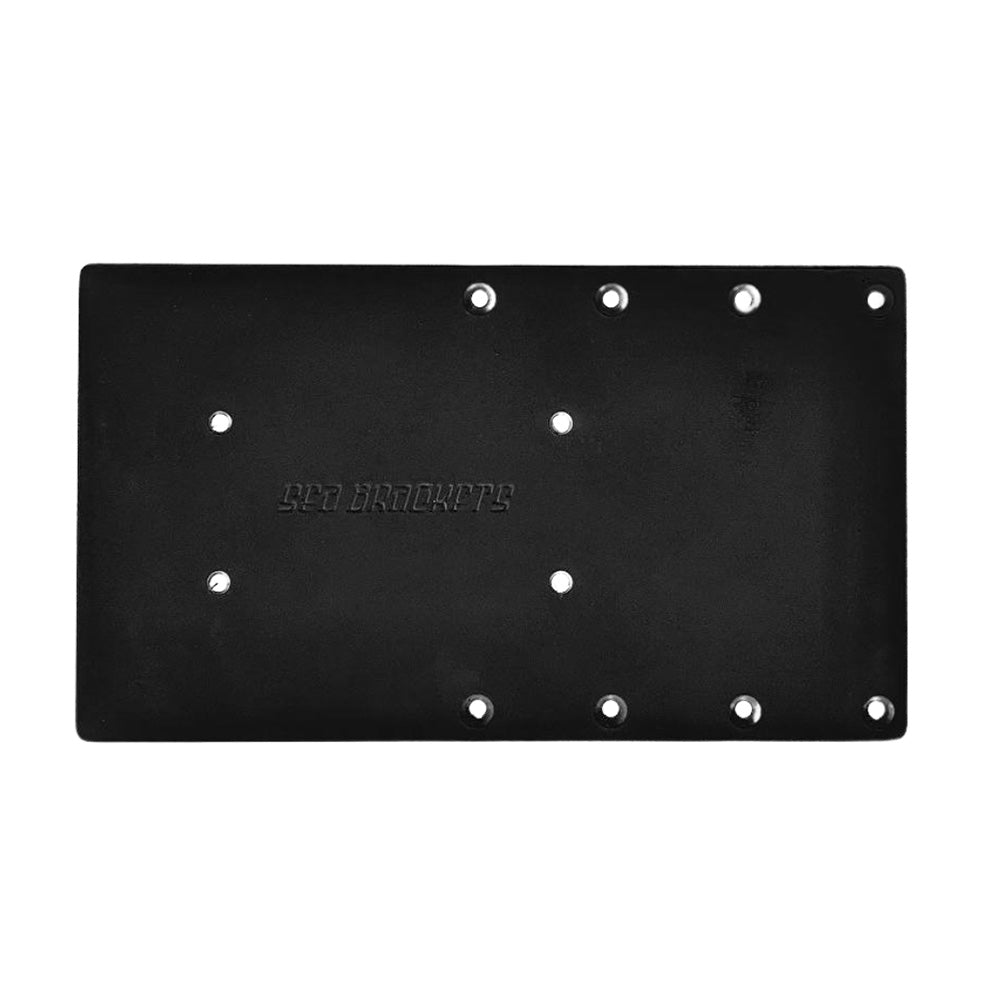 Sea Brackets 14" Straight Trolling Motor Plate f/Garmin Kraken - Black [SEA2312-BLK]