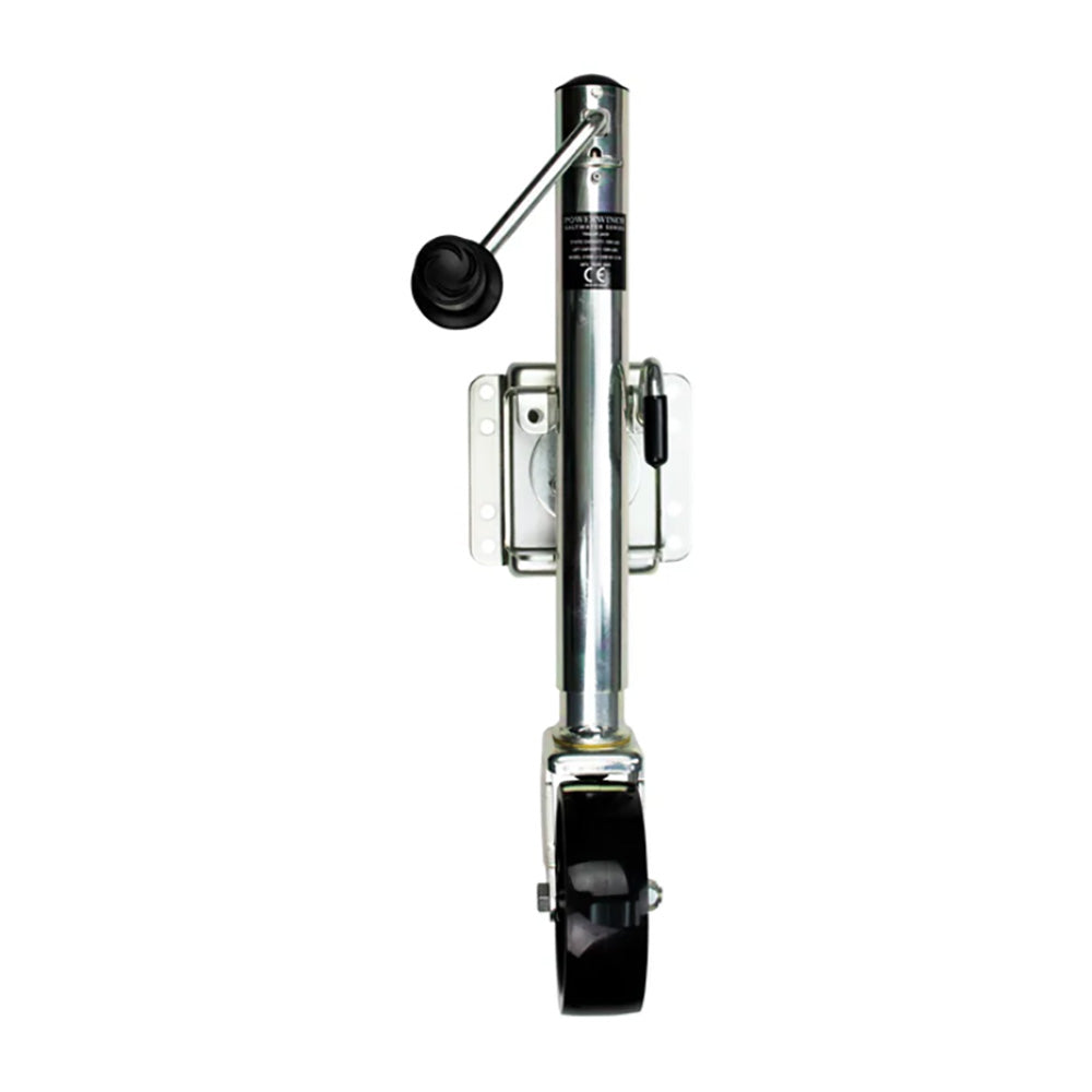 Powerwinch Saltwater Series Jack - 1000lb, Weld-On, Single Wheel, Zinc 500+ HR Salt Spray [21600-J-1000-W1-Z-R]
