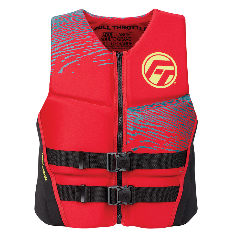 Full Throttle Men's Rapid-Dry Flex-Back Life Jacket - XL - Red/Black [142500-100-050-26]