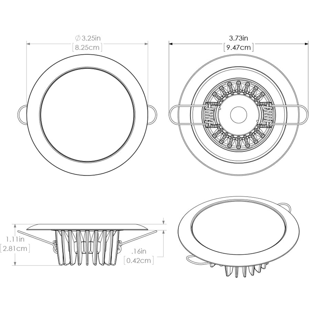 Lumitec Mirage - Flush Mount Down Light - Glass Finish/Polished SS Bezel 2-Color White/Red Dimming [113112]