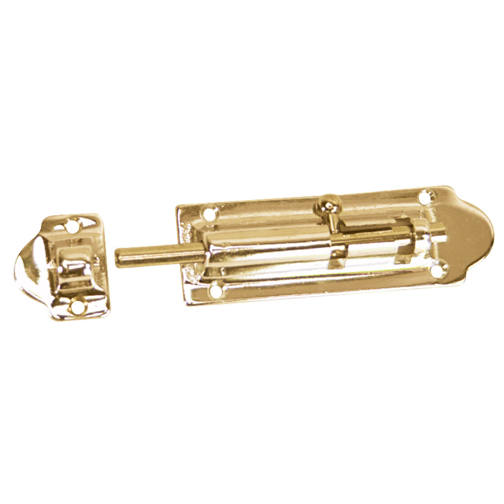 Whitecap Barrel Bolt - Polished Brass - 4" [S-0586BC]