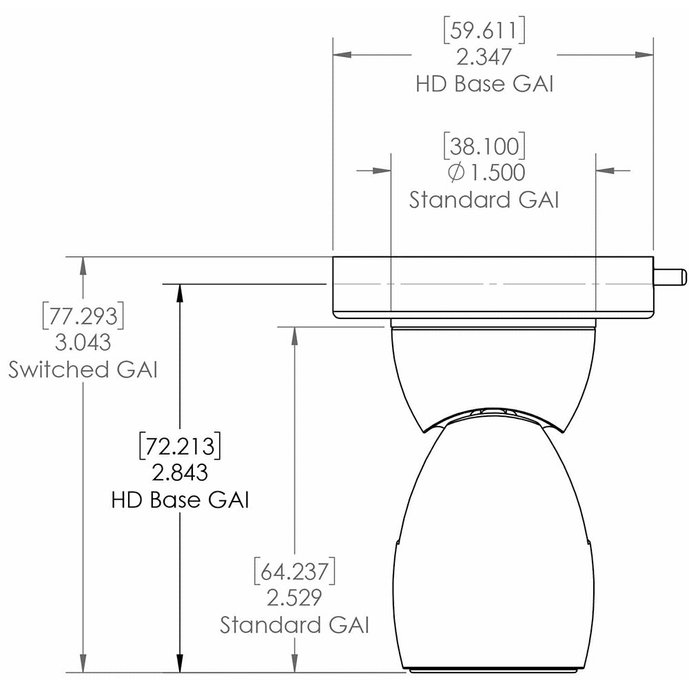 Lumitec GAI2 Warm White Dimming Heavy-Duty Base - Brushed Housing [111801]