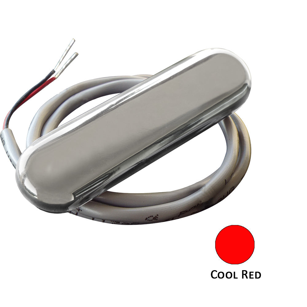 Shadow-Caster Courtesy Light w/2' Lead Wire - 316 SS Cover - Cool Red - 4-Pack [SCM-CL-CR-SS-4PACK]