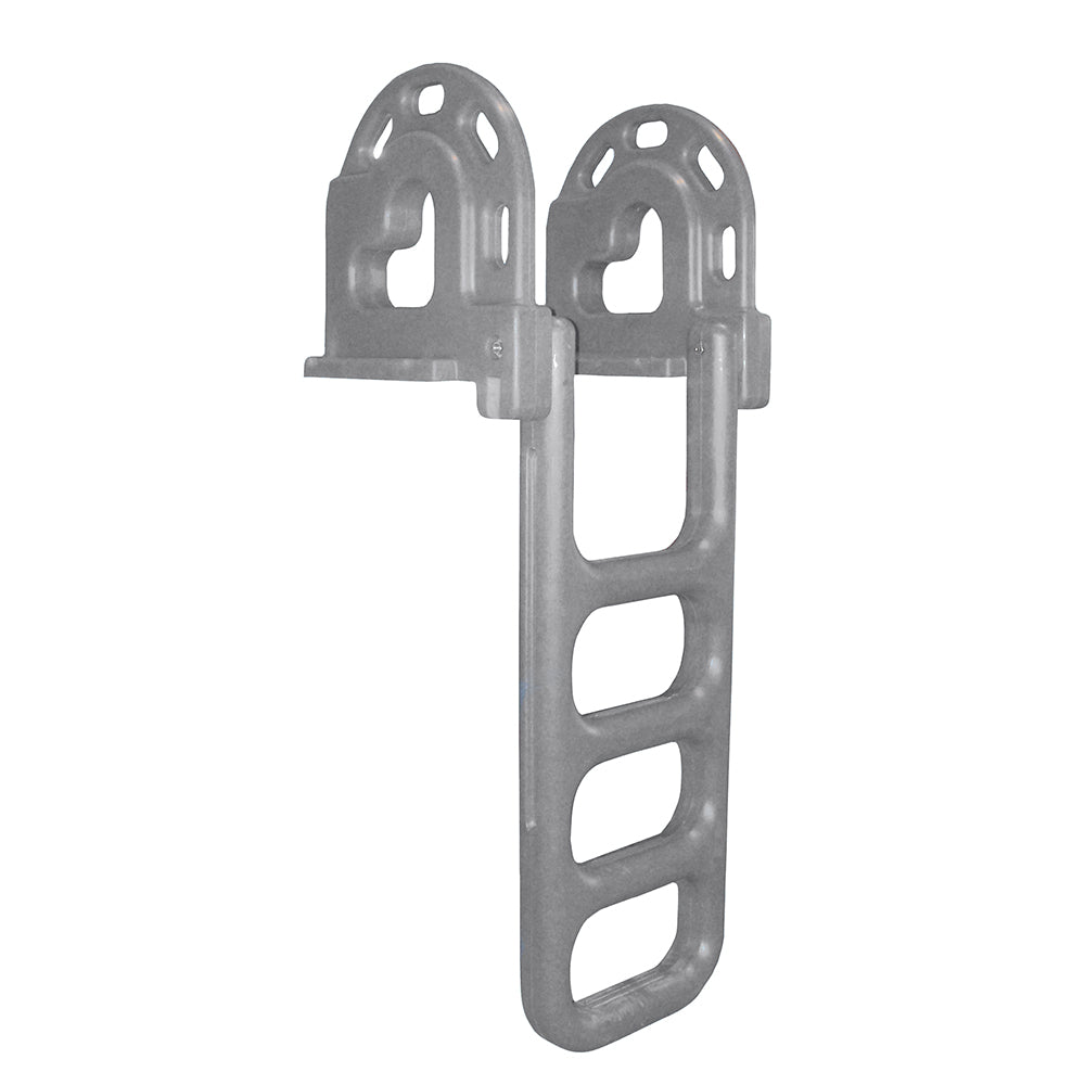 Dock Edge Flip-Up Polyethylene Roto Molded 4-Step Dock Ladder - Grey [DE2064F]