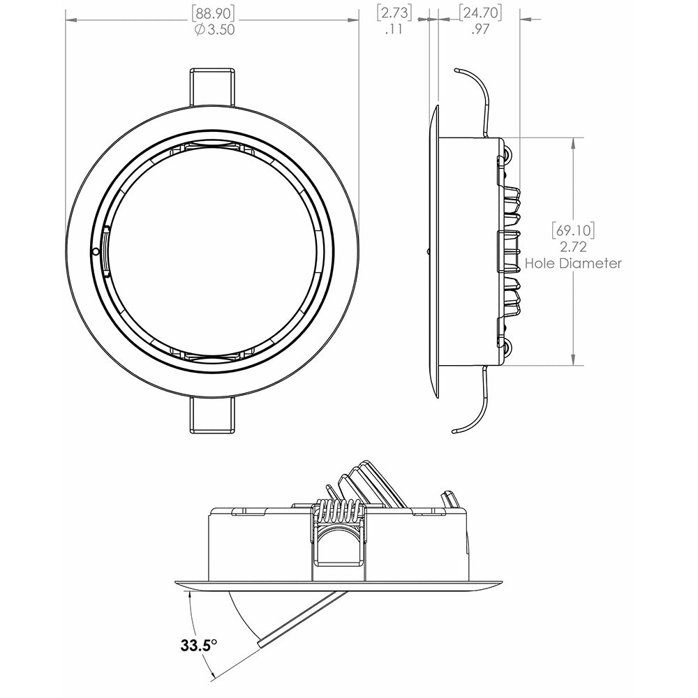 Lumitec Mirage Positionable Down Light - White Dimming, Red/Blue Non-Dimming - White Bezel [115128]