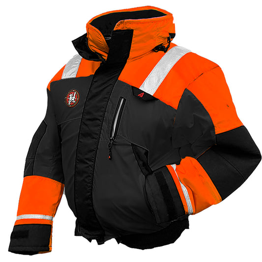 First Watch AB-1100 Flotation Bomber Jacket - Hi-Vis Orange/Black - Medium [AB-1100-OB-M]