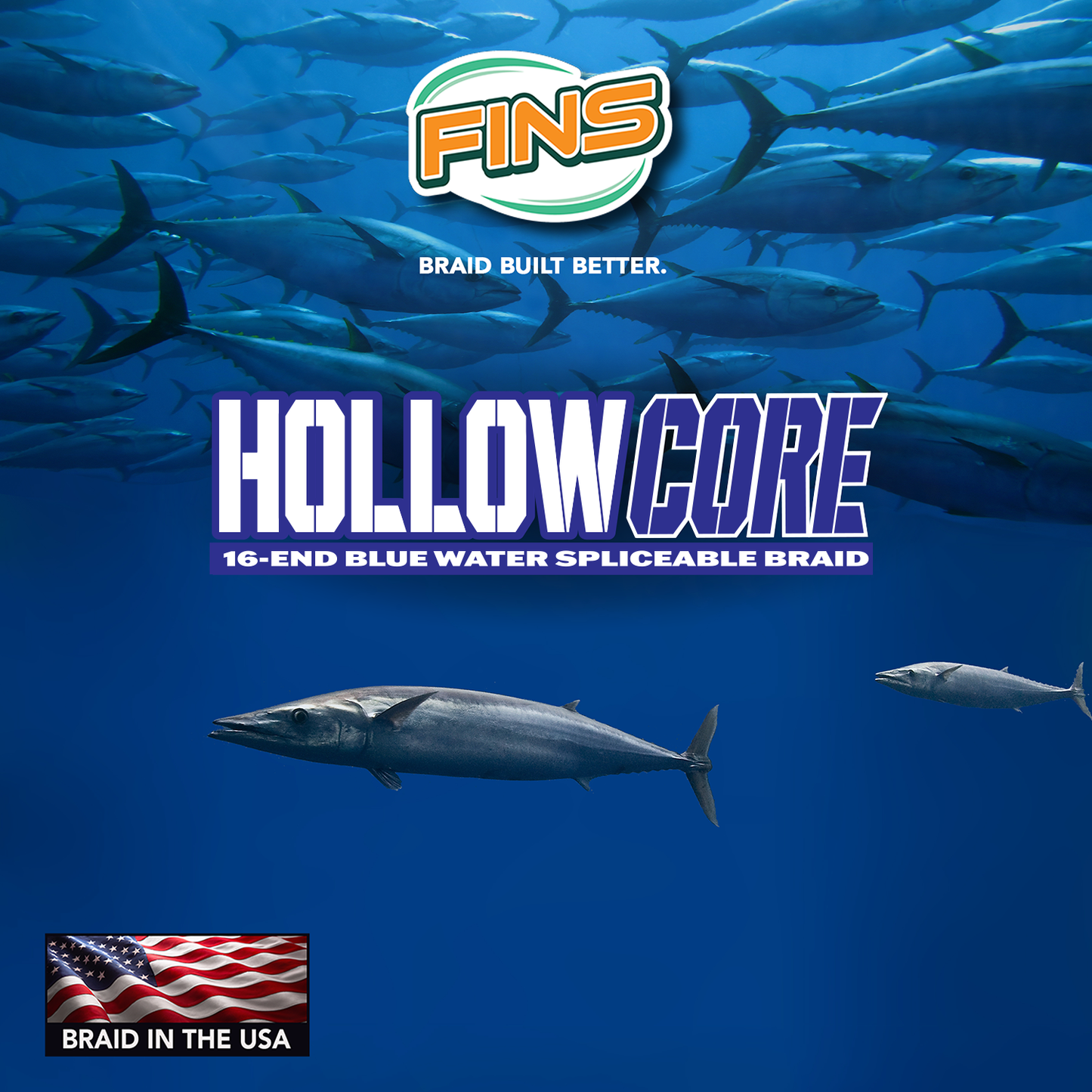Hollow Core Fishing Braid 130-300lb.