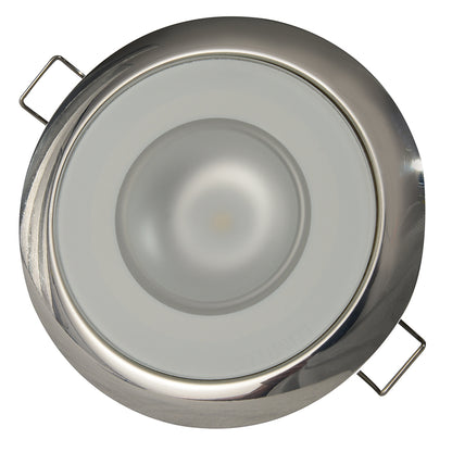 Lumitec Mirage - Flush Mount Down Light - Glass Finish/Polished SS Bezel - 2-Color White/Blue Dimming [113111]