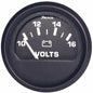 Faria Euro Black 2" Voltmeter (10-16 V) [12821]