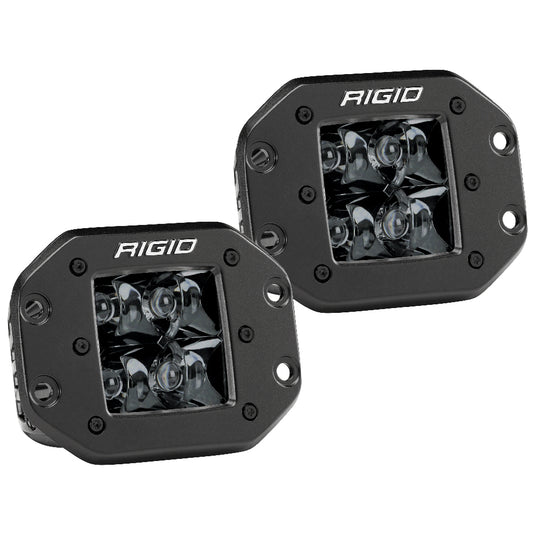 RIGID Industries D-Series PRO Flush Mount - Spot LED - Midnight Edition - Pair - Black [212213BLK]