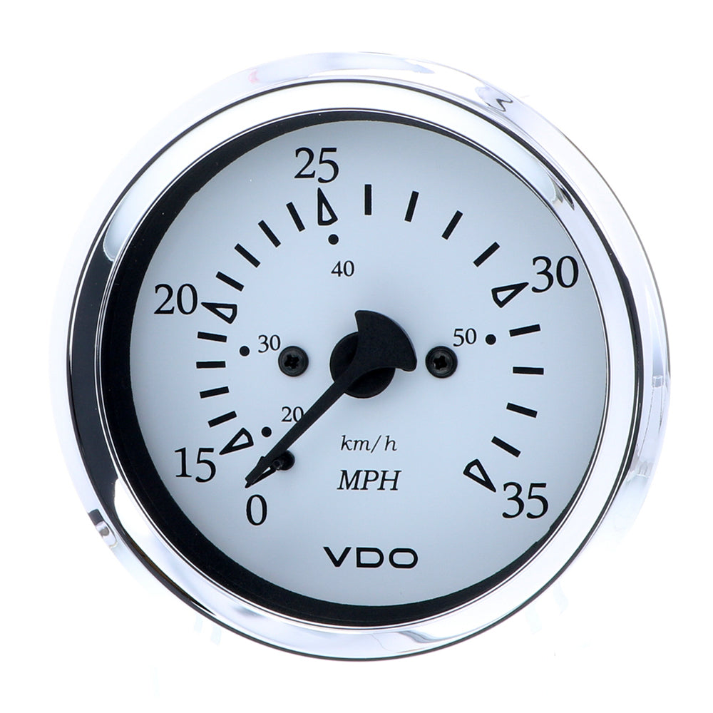 VDO Cockpit Marine 85MM (3-3/8") Pitot Speedometer - 0 to 35 MPH - White Dial/Chrome Bezel  [260-15271]