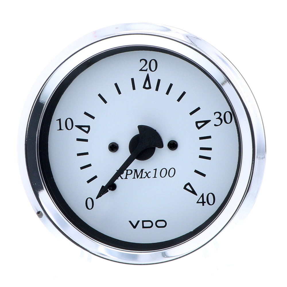 VDO Cockpit Marine 85MM (3-3/8") Diesel Tachometer - Alternator Input - White Dial/Chrome Bezel  [333-15272]