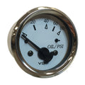 VDO Cockpit Marine 52MM (2-1/16") Oil Pressure Gauge - White Dial/Chrome Bezel  [350-15276]