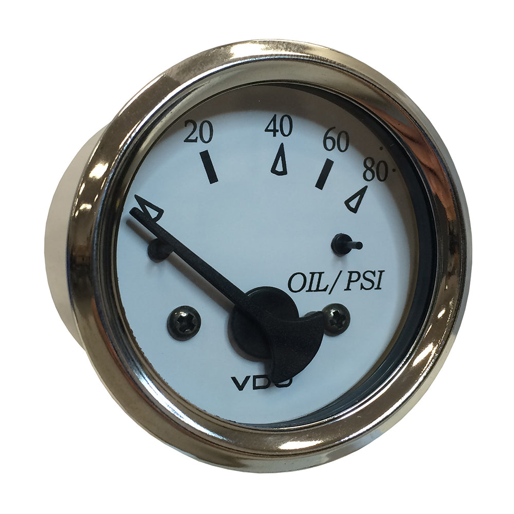 VDO Cockpit Marine 52MM (2-1/16") Oil Pressure Gauge - White Dial/Chrome Bezel  [350-15276]