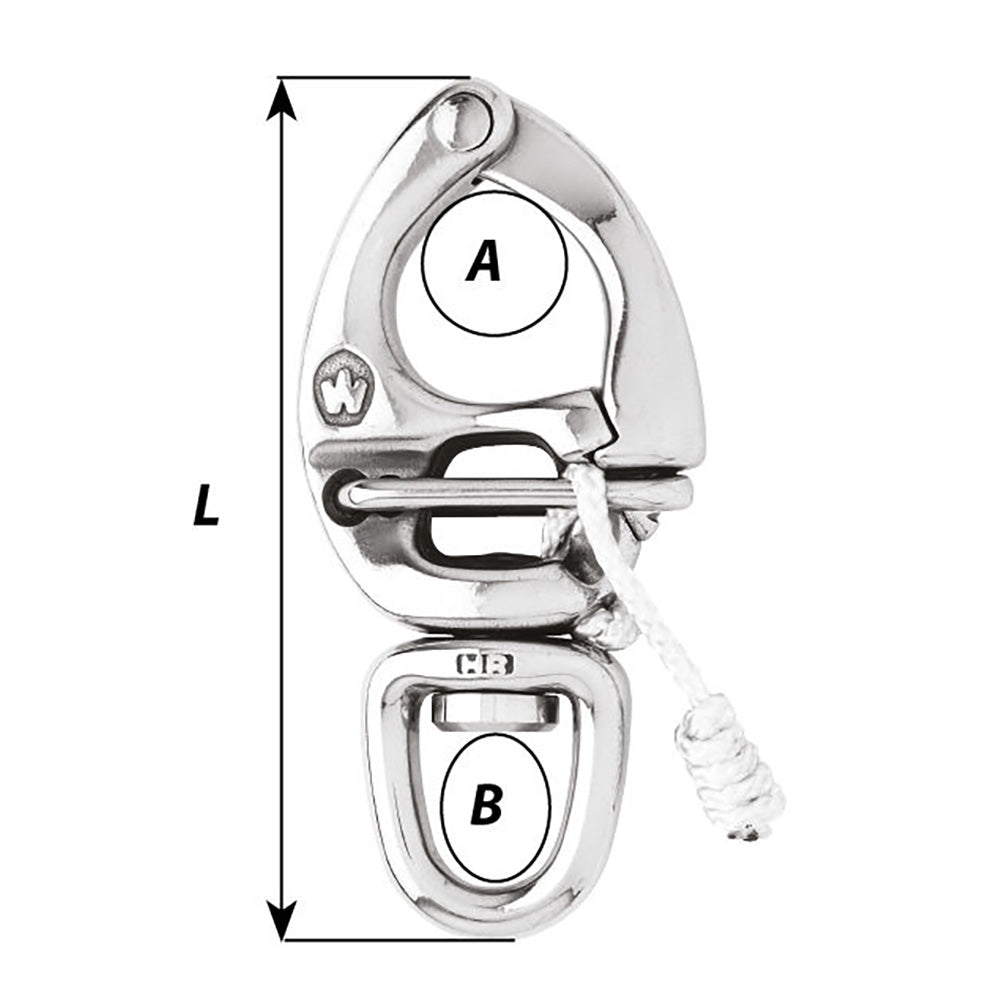 Wichard HR Quick Release Snap Shackle With Swivel Eye -110mm Length- 4-21/64" [2676W]