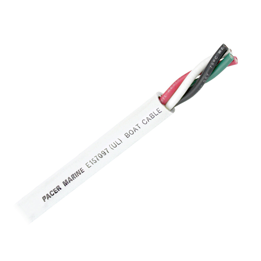 Pacer Round 4 Conductor Cable - 100 - 10/4 AWG - Black, Green, Red  White  [WR10/4-100]